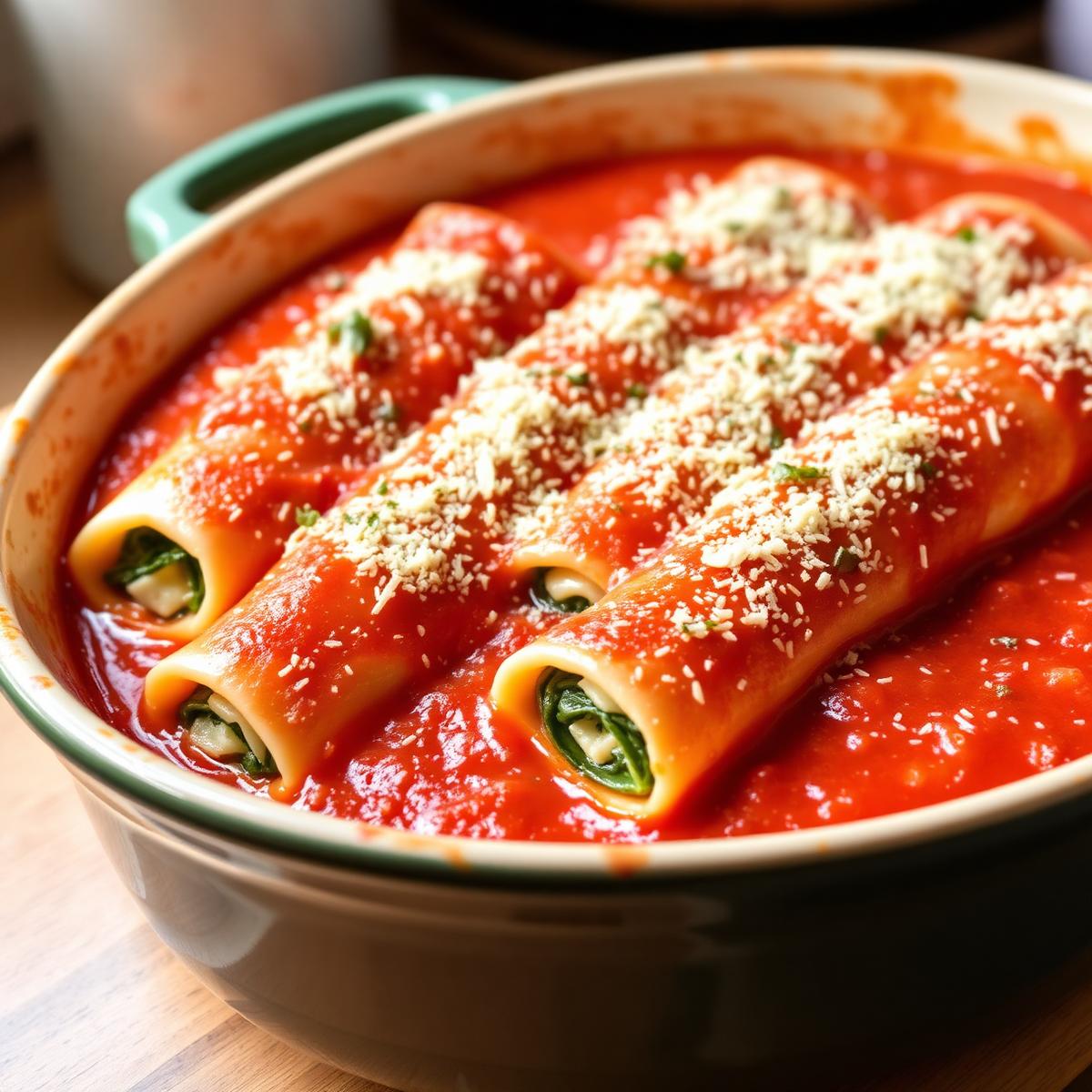 Canelones de ricotta y espinacas